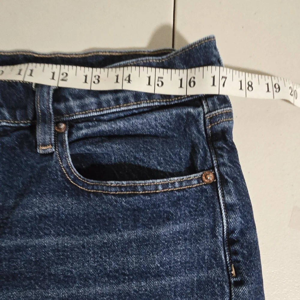 American Eagle Super Hi-Rise Ankle Straight Dark Wash Jeans Size 14 - Picture 12 of 12